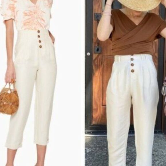 Joie Braden High Waisted Button Linen Blend - Picture 1 of 7